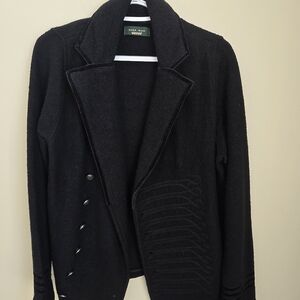 Zara Man Wool Front Button Military Style Sweater Blazer Jacket